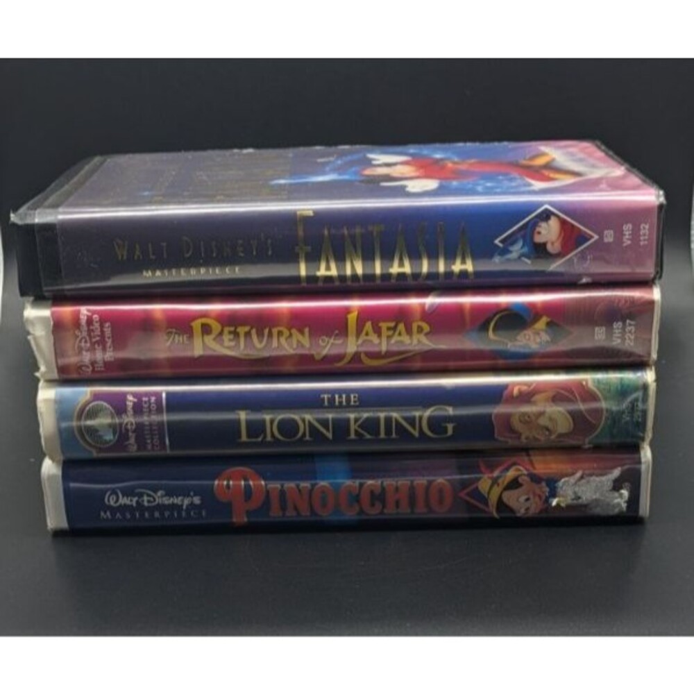 Lot of 4 Walt Disney VHS Fantasia Pinocchio The Lion King The Return of Jafar